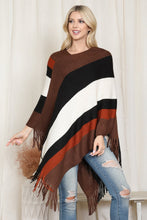 Load image into Gallery viewer, Hdf2099 - Color Block Fringe Poncho