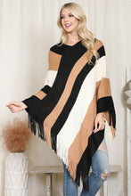 Load image into Gallery viewer, Hdf2099 - Color Block Fringe Poncho
